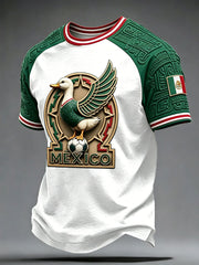 Men's Funny Duck Mexico Football Lover Art Printed T-Shirt