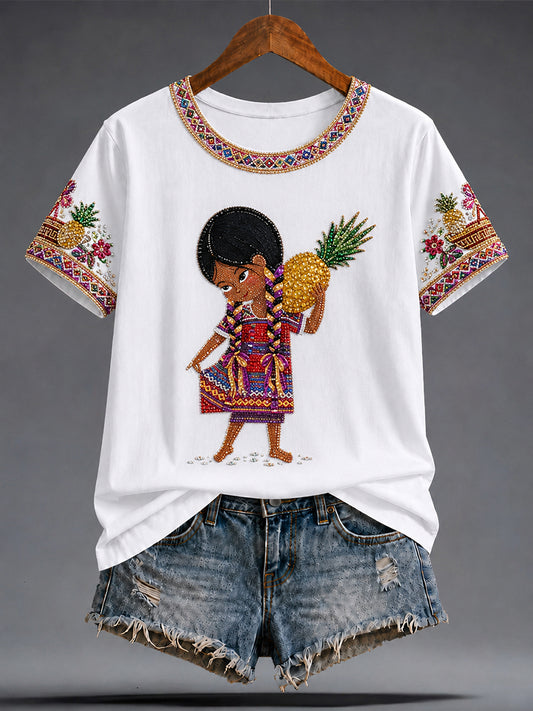 Women's Guelaguetza Mexico Art Printed T-shirt