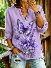 Women's Alzheimer's Awareness Print Casual T-Shirt