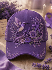 Alzheimer's Awareness Purple Floral Hat