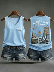 Women’s 'my give a damn is broken' tank tops