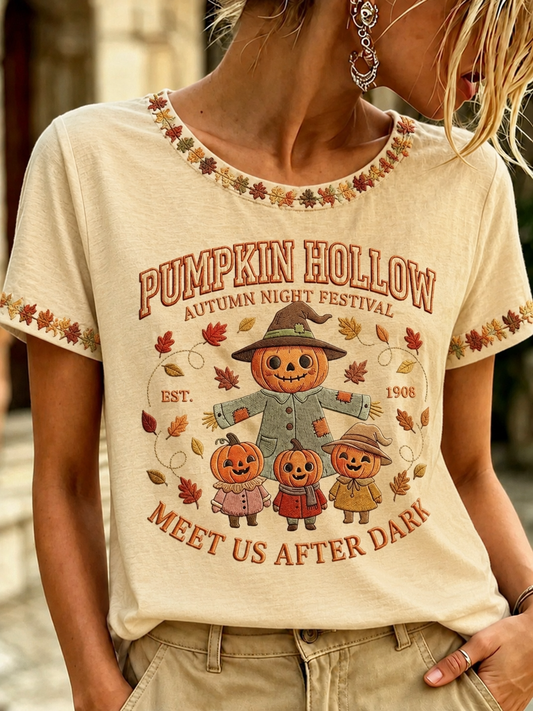 Women's Autumn Halloween Short-sleeved T-shirt