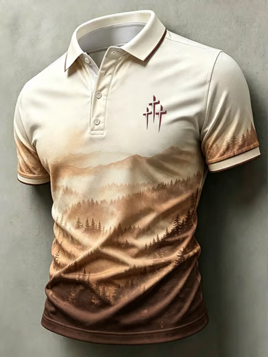 Men's Western-style Faith print polo shirt