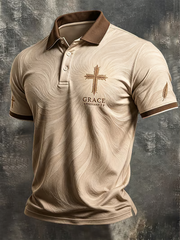 Men's Western-style Faith print polo shirt