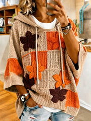 Women’s Autumn Maple Leaf Print Casual Top