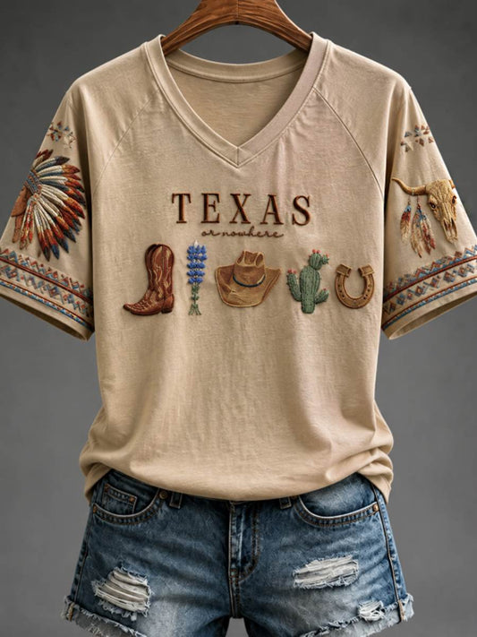 Women's V-neck off-shoulder short-sleeved T-shirt