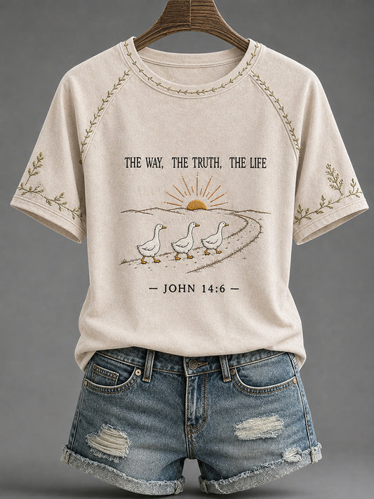 Women's 'The Way, The Truth, And The Life' Printed Casual T-Shirt