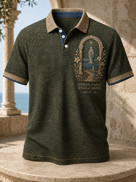 Men's Faith Lover Stella Maris Virgin Mary Printed Casual Tops