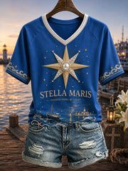 Women's Faith Lover Stella Maris Virgin Mary Printed T-shirt