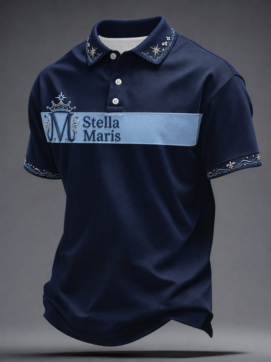 Men's Faith Lover Stella Maris Virgin Mary Printed Casual Tops