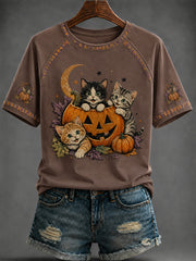 Women's Autumn Halloween Printed T-shirt