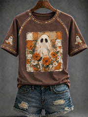 Women's Autumn Halloween Printed T-shirt