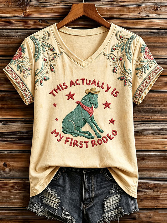 Women's This Actually Is My First Rodeo Short-sleeved T-shirt