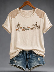 Women's Western Corgi Short-sleeved T-shirt