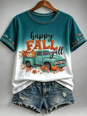 Women's Fall Printed short-sleeved T-shirt