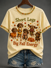 Women's Short Legs Big Fall Energy Short-sleeved T-shirt