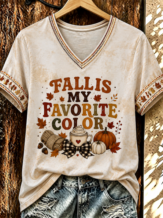 Women's FALL IS MY FAVORITE COLOR short-sleeved T-shirt