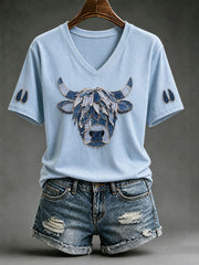 Women's Highland Cow Short-sleeved T-shirt