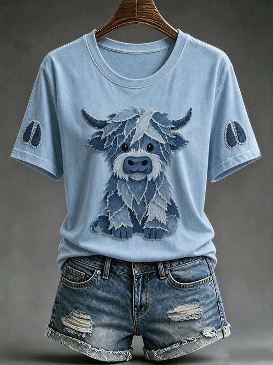 Women's Highland Cow Short-sleeved T-shirt