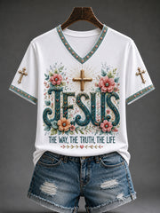 Women's JESUS THE WAY, THE TRUTH, THE LIFE Cross Short Sleeve T-shirt