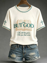 Women's"But God" Faith Print Casual T-shirt