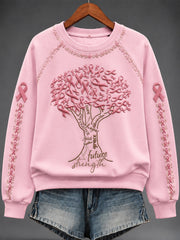 Women's Breast Cancer Print Sweatshirt