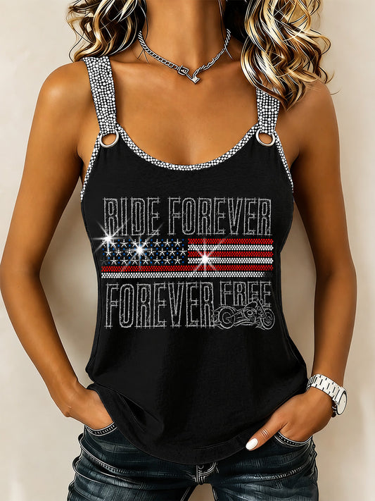 Women's Motorcycle Rally Printed Vest Top