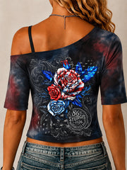 Women's Motorcycle Rally Printed T-shirt