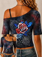 Women's Motorcycle Rally Printed T-shirt