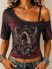 Women's Motorcycle Rally Printed T-shirt