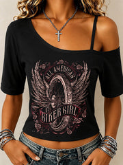 Women's Motorcycle Rally Printed T-shirt