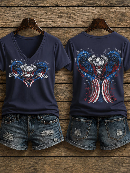 Women's Motorcycle Rally Printed T-shirt