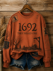 Women's Halloween 1692 They Missed One Printed Sweatshirt