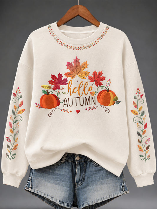 Women's Autumn Art Print Sweatshirt