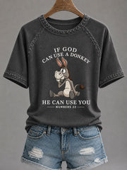 Women's 'If God Can Use A Donkey, He Can Use You' Casual T-Shirt