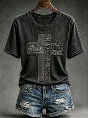 Women's Faith Biker Rider Graphic T-Shirt