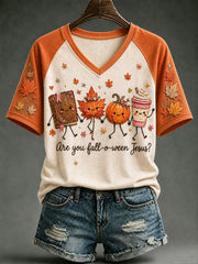 Women's Are You Fall-o-ween Jesus? V-neck T-shirt