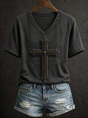 Women's Christian Cross Art T-Shirt