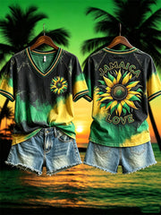 Women's Jamaica Love Sunflower Jamaica Vacation short-sleeved T-shirt