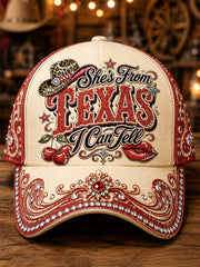 Unisex She's From Texas I Can Tell Print Hat