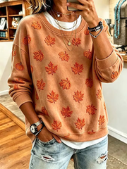Women's Fall Printed Regular Sweatshirt