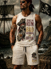 Men's "Runs On Rum, Bad Decisions, and Sea Air" 2-Piece Sets