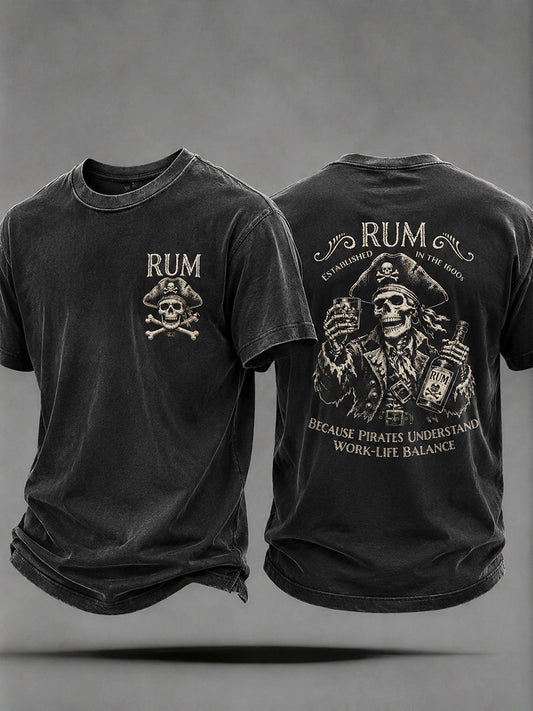 Men's "Because Pirates Understand Work-Life Balance" Fun Casual Unisex T-shirt