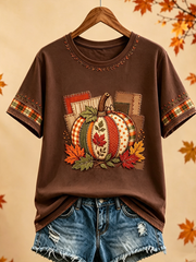 Women's Autumn printed short-sleeved T-shirt