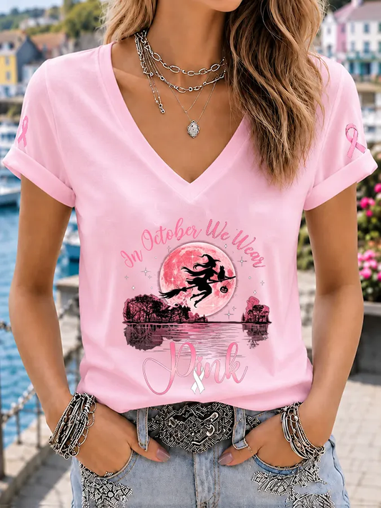 Women's In October We Wear Pink Short-sleeved T-shirt