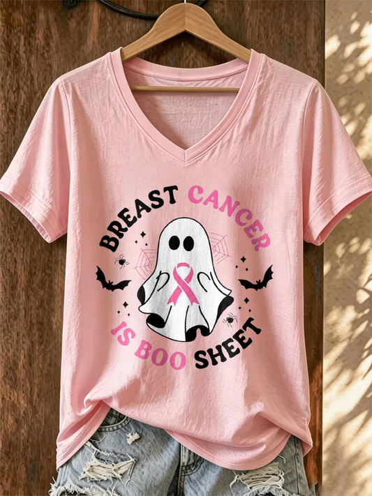 Women's Breast Cancer IS Boo Sheet Short-sleeved T-shirt