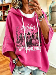 Women’s In October We Wear Pink Short-Sleeve Hoodie