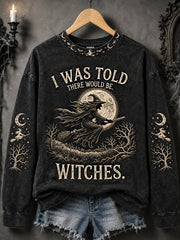 Women's Funny Halloween Witch Print Casual Sweatshirt
