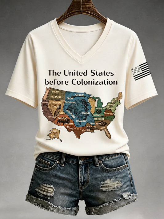 Women's United States Without Illegal Aliens V-Neck Tee