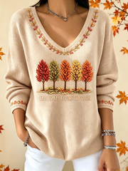 Women's Fall Is My Favorite Color V-Neck Ribbed Top